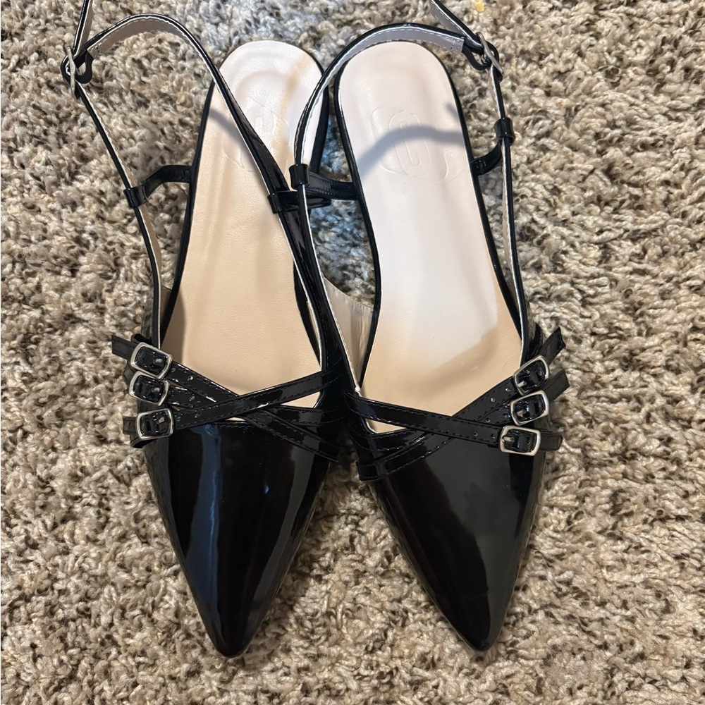 Elegant Black Women's Slingback Shoes